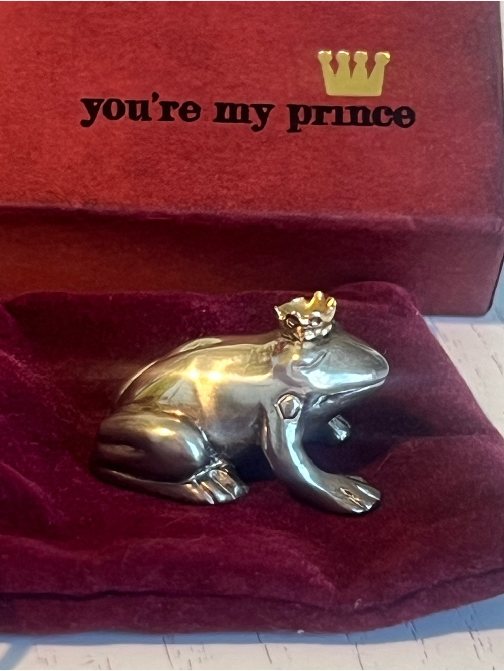 Vilmain Klinger V & K Sterling Frog Prince with Crown “You’re My Prince” used♥️